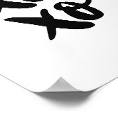 XO XO Moderne Valentijnsdag. Zwart-Wit Poster (Hoek)