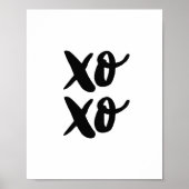 XO XO Moderne Valentijnsdag. Zwart-Wit Poster (Voorkant)