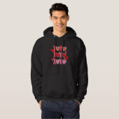 XO XO Valentijn Love Heart Retro Valentijnsdag Ha Hoodie (Voorkant volledig)