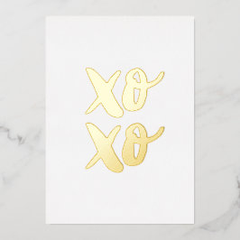 XO XO Valentijnsdag kussen en kussen. Gold modern Folie Feestdagenkaart