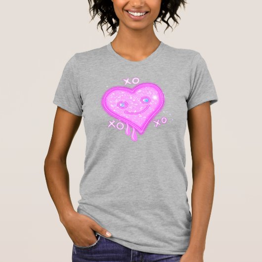 "XO, XO, XO" Cute Heart Kawaii T-shirt (Voorkant)