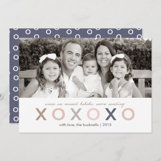 XO XO XO | Recente Kerstkaart (Voorkant / Achterkant)