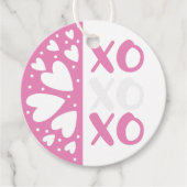 XO XO XO Roze Harten Valentijn Bedankjes Labels (Voorkant)
