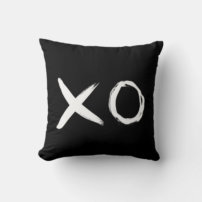 XO zwarte en witte kussen (Voorkant)