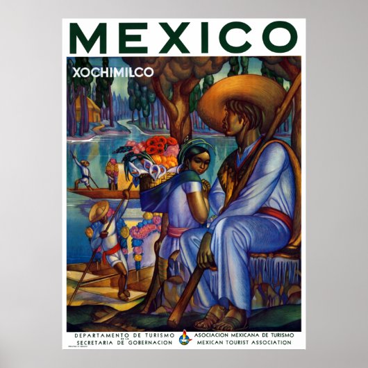  Xochimilco Mexico Travel Poster (Voorkant)