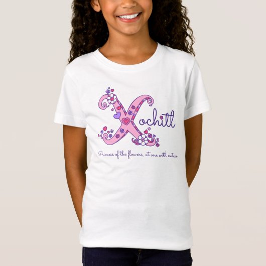 Xochitl meisjes X naam betekent monogram kinder sh T-shirt (Voorkant)