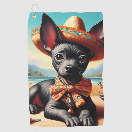 Xoloitzcuintle Golfhanddoek (Voorkant)