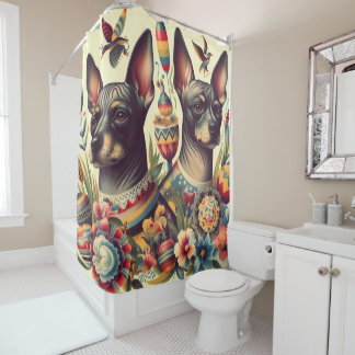  Xoloitzcuintle Illustratie Douchegordijn