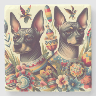  Xoloitzcuintle Illustratie Stenen Onderzetter