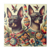  Xoloitzcuintle Illustratie Tegeltje (Voorkant)