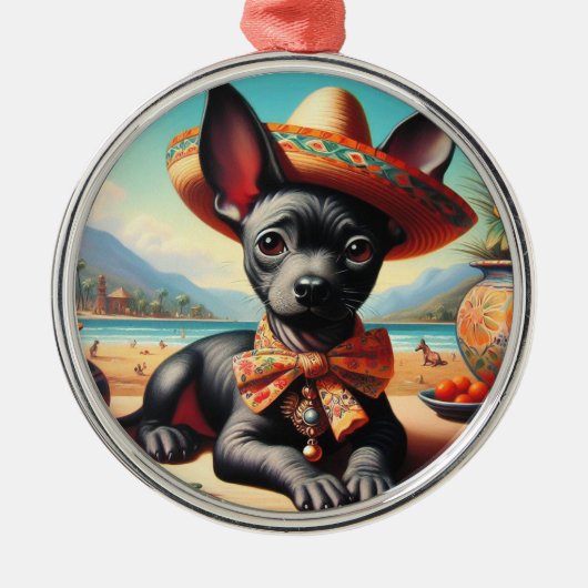  Xoloitzcuintle Metalen Ornament (Voorkant)