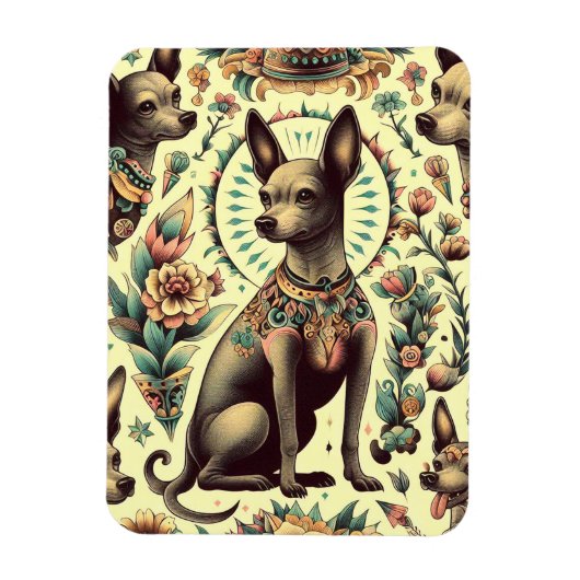  Xoloitzcuintle naadloos Magneet (Verticaal)
