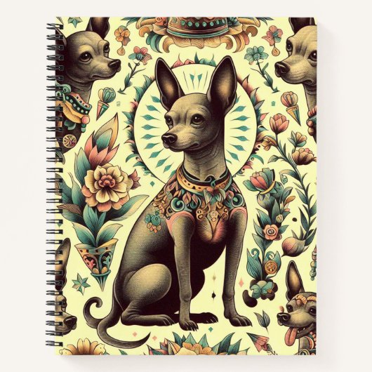  Xoloitzcuintle naadloos Notitieboek (Voorkant)