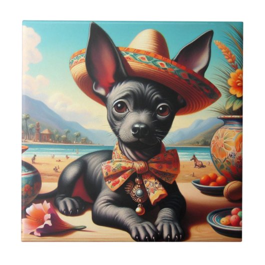 Xoloitzcuintle Tegeltje (Voorkant)