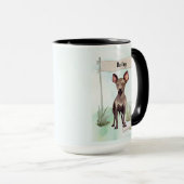 Xoloitzcuintli Aquarel Gepersonaliseerde Hond Mok (Voorkant rechts)