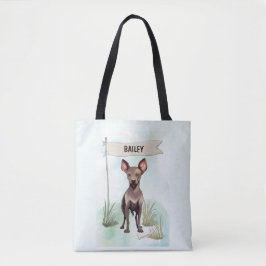 Xoloitzcuintli Aquarel Gepersonaliseerde Hond Tote Bag