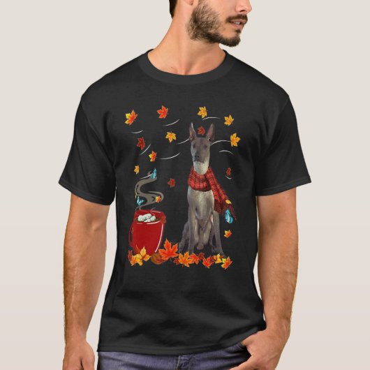 Xoloitzcuintli Fall Chocolate Hot Dog Autumn T-shirt (Voorkant)