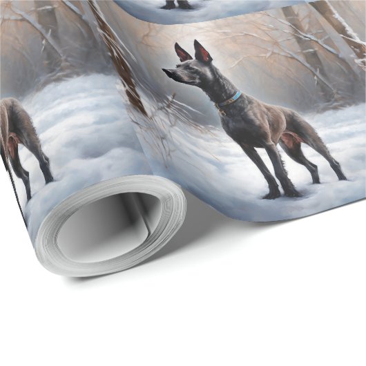 Xoloitzcuintli Laat het sneeuwen Kerstmis Cadeaupapier (Rol Hoek)