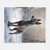 Xoloitzcuintli Laat het sneeuwen Kerstmis Fleece Deken (Voorkant (Horizontaal))