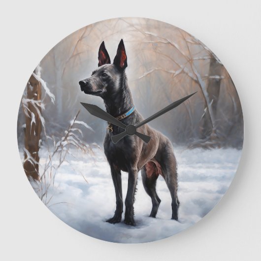 Xoloitzcuintli Laat het sneeuwen Kerstmis Grote Klok (Voorkant)