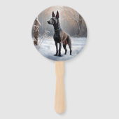 Xoloitzcuintli Laat het sneeuwen Kerstmis Handwaaier (Voorkant)