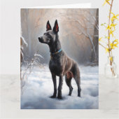 Xoloitzcuintli Laat het sneeuwen Kerstmis Kaart (Gele Bloem)
