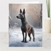 Xoloitzcuintli Laat het sneeuwen Kerstmis Kaart (Voorkant)