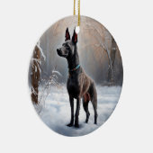 Xoloitzcuintli Laat het sneeuwen Kerstmis Keramisch Ornament (Rechts)