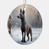 Xoloitzcuintli Laat het sneeuwen Kerstmis Keramisch Ornament (Links)