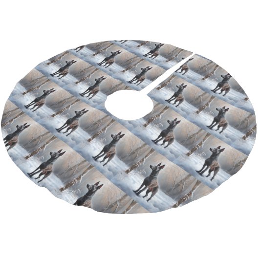 Xoloitzcuintli Laat het sneeuwen Kerstmis Kerstboom Rok (Gekanteld)