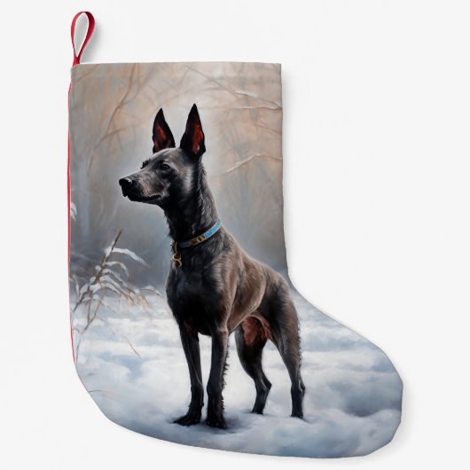 Xoloitzcuintli Laat het sneeuwen Kerstmis Kleine Kerstsok (Voorkant)