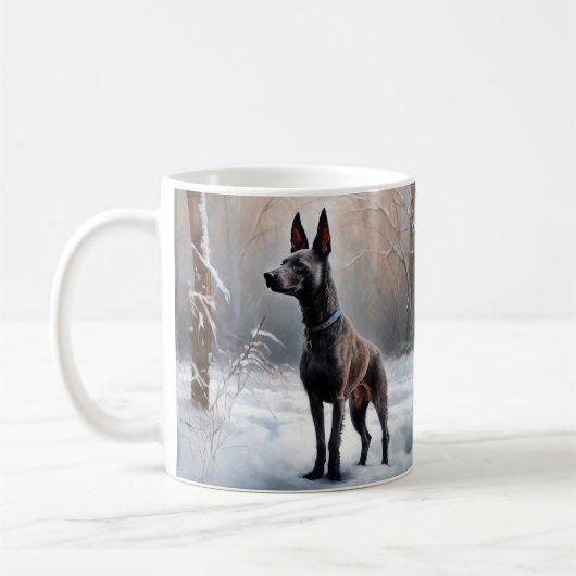 Xoloitzcuintli Laat het sneeuwen Kerstmis Koffiemok (Links)