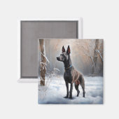 Xoloitzcuintli Laat het sneeuwen Kerstmis Magneet (Voorkant / Achterkant)