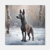 Xoloitzcuintli Laat het sneeuwen Kerstmis Magneet (Voorkant)