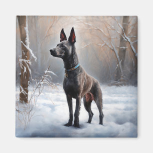 Xoloitzcuintli Laat het sneeuwen Kerstmis Magneet