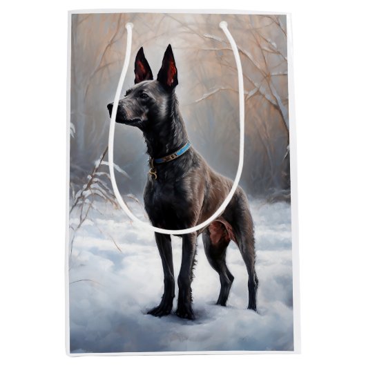 Xoloitzcuintli Laat het sneeuwen Kerstmis Medium Cadeauzakje (Voorkant)