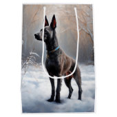 Xoloitzcuintli Laat het sneeuwen Kerstmis Medium Cadeauzakje (Achterkant)