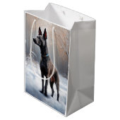 Xoloitzcuintli Laat het sneeuwen Kerstmis Medium Cadeauzakje (Achterkant Gekanteld)