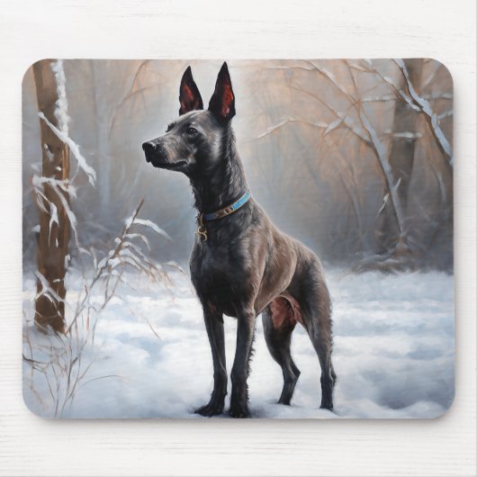 Xoloitzcuintli Laat het sneeuwen Kerstmis Muismat (Voorkant)