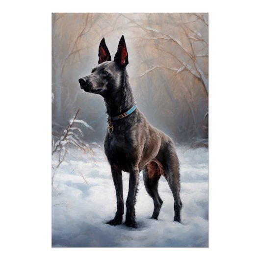 Xoloitzcuintli Laat het sneeuwen Kerstmis Perfect Poster (Voorkant)