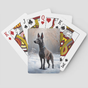Xoloitzcuintli Laat het sneeuwen Kerstmis Pokerkaarten