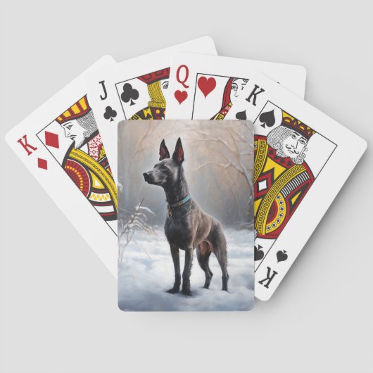 Xoloitzcuintli Laat het sneeuwen Kerstmis Pokerkaarten (Achterkant)