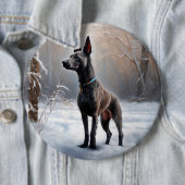 Xoloitzcuintli Laat het sneeuwen Kerstmis Ronde Button 6,0 Cm (In situ)