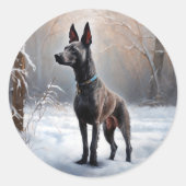 Xoloitzcuintli Laat het sneeuwen Kerstmis Ronde Sticker (Voorkant)