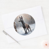 Xoloitzcuintli Laat het sneeuwen Kerstmis Ronde Sticker (Envelop)