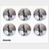 Xoloitzcuintli Laat het sneeuwen Kerstmis Ronde Sticker (Vel)
