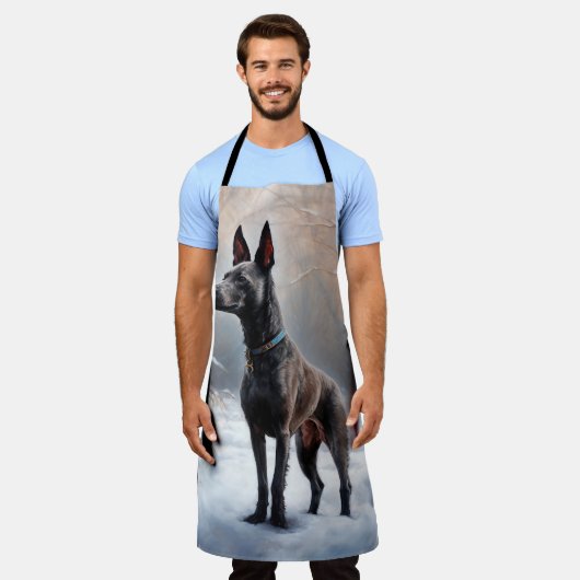 Xoloitzcuintli Laat het sneeuwen Kerstmis Schort (Gedragen)