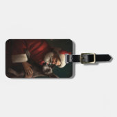 Xoloitzcuintli met Kerstman Feestelijke Kerstmis Bagagelabel (Voorkant horizontaal)