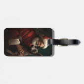 Xoloitzcuintli met Kerstman Feestelijke Kerstmis Bagagelabel (Achterkant horizontaal)