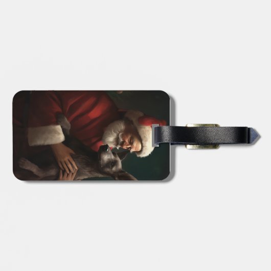 Xoloitzcuintli met Kerstman Feestelijke Kerstmis Bagagelabel (Achterkant horizontaal)